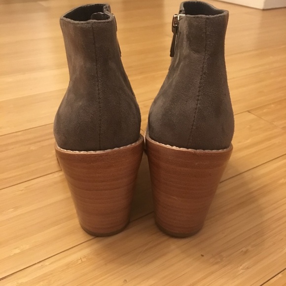 Loeffler Randall Ella Grey Almond Toe Suede Boots - Picture 5 of 6